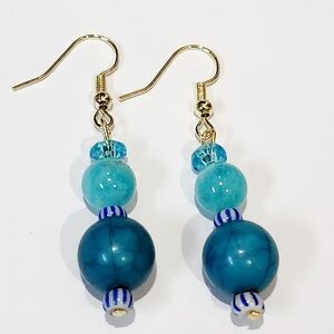 Handmade Bold Blue Beaded Earrings